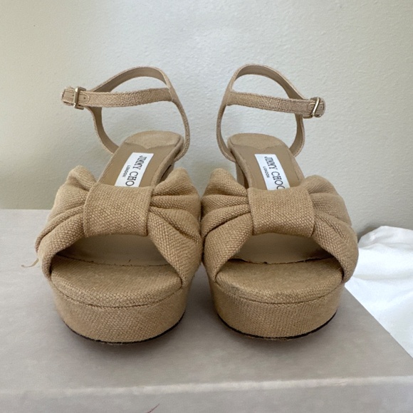 Jimmy Choo Heloise Platform Sandals in Beige - Picture 6 of 6